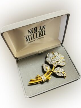 Nolan Miller Gold Rose Brooch